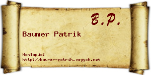 Baumer Patrik névjegykártya